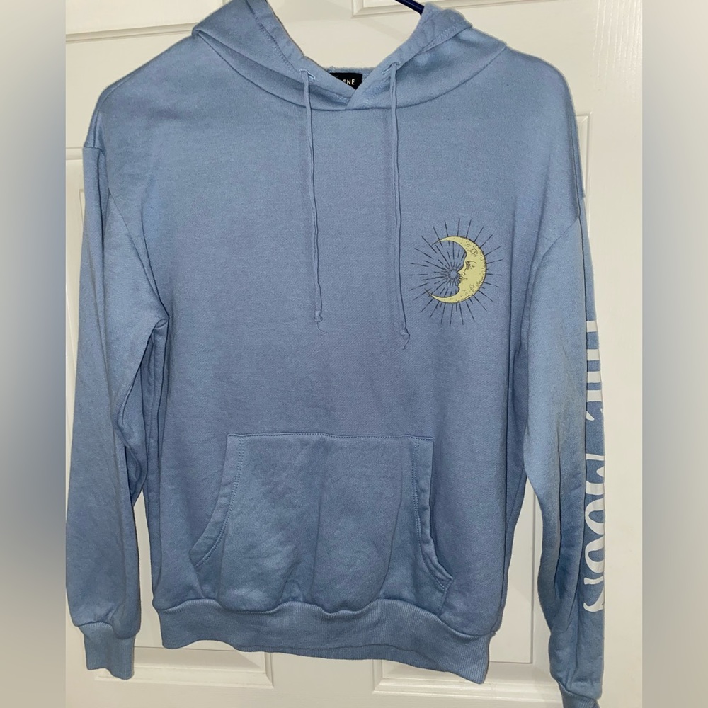 Blue jacket with moon design